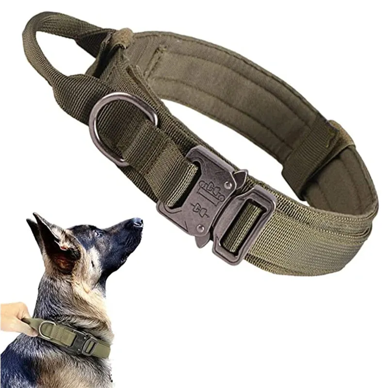 Tactical Dog Collar and Leash Set - Adjustable Military Pet Collar for Medium and Large Dogs, Ideal for German Shepherd Training
