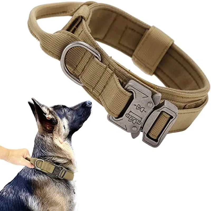 Tactical Dog Collar and Leash Set - Adjustable Military Pet Collar for Medium and Large Dogs, Ideal for German Shepherd Training