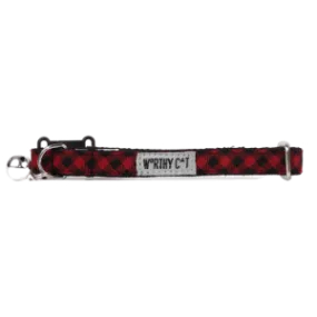 The Worthy Dog Bias Buffalo Plaid Cat Collar