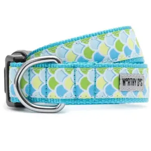 The Worthy Dog Blue Mermaid Dog Collar