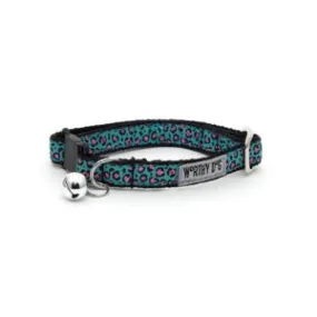 The Worthy Dog Cheetah Teal Cat Collar