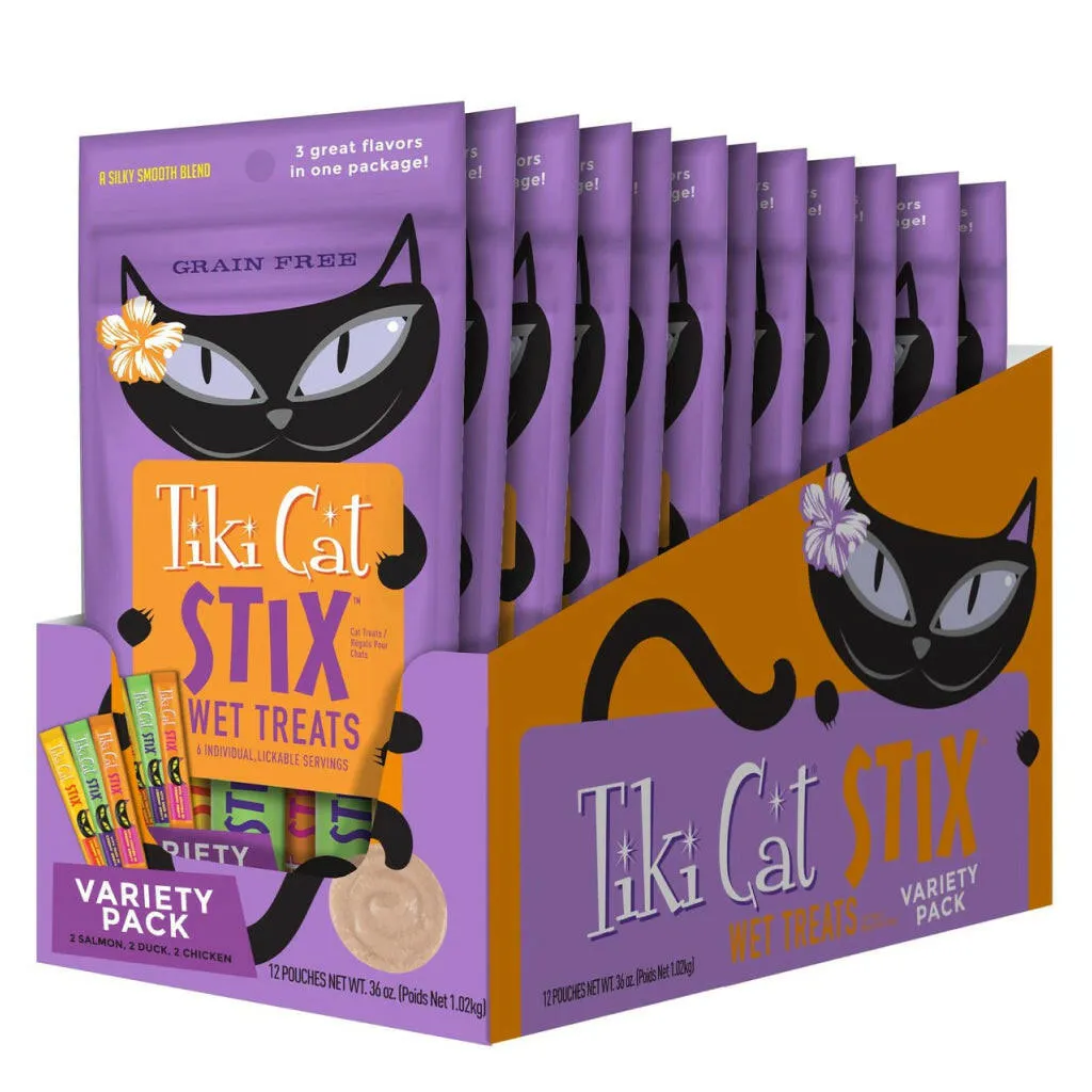 Tiki Cat Stix Mousse Lickable Treat for Cats Variety Pack (0.5 oz x 6 tubes)