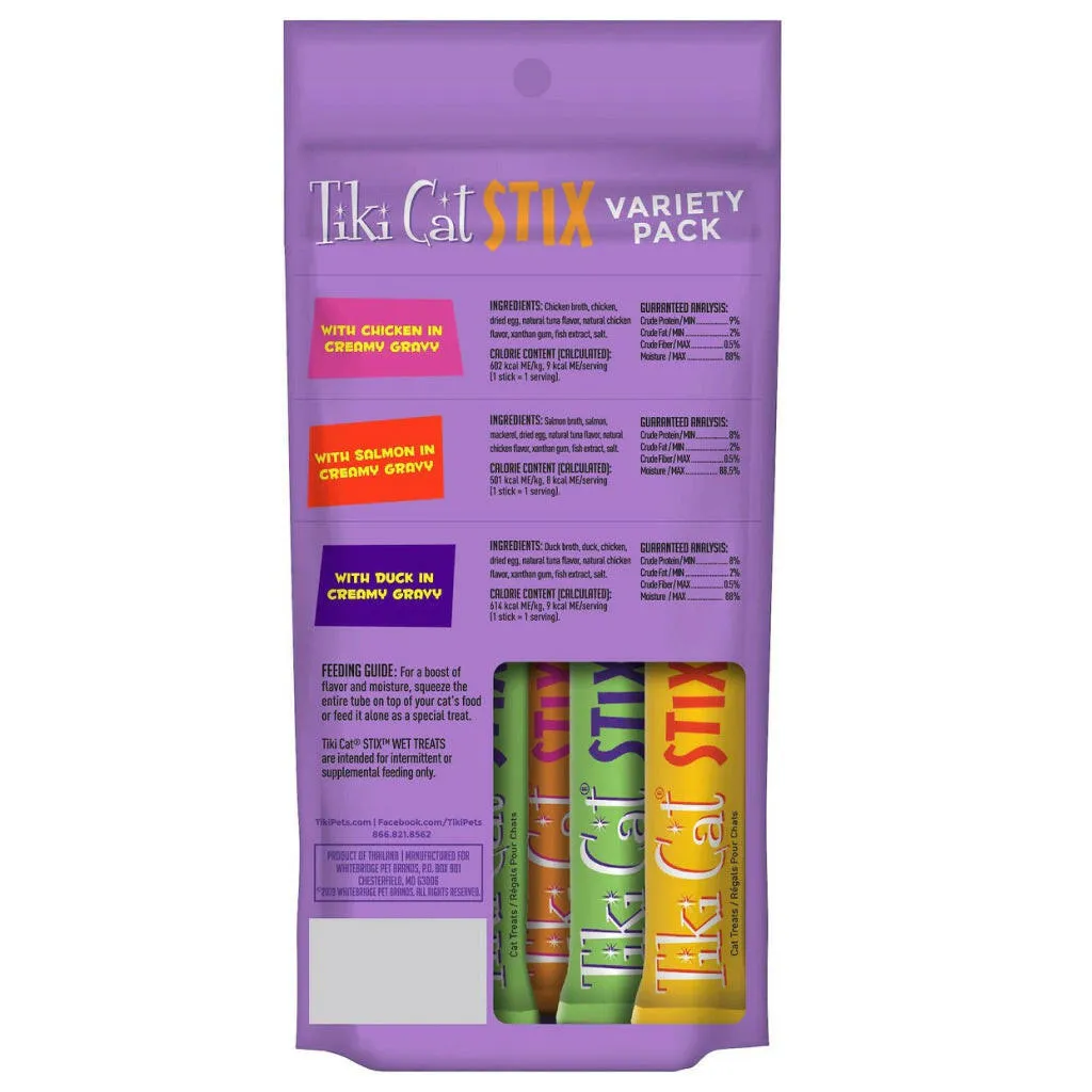 Tiki Cat Stix Mousse Lickable Treat for Cats Variety Pack (0.5 oz x 6 tubes)
