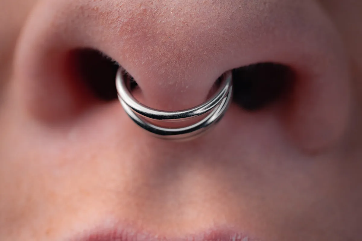 Titanium Triple Septum Clicker - Silver - SPT002