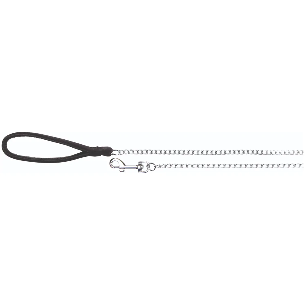 Trixie Chain Leash with Nylon Hand Loop for Dogs (Black)