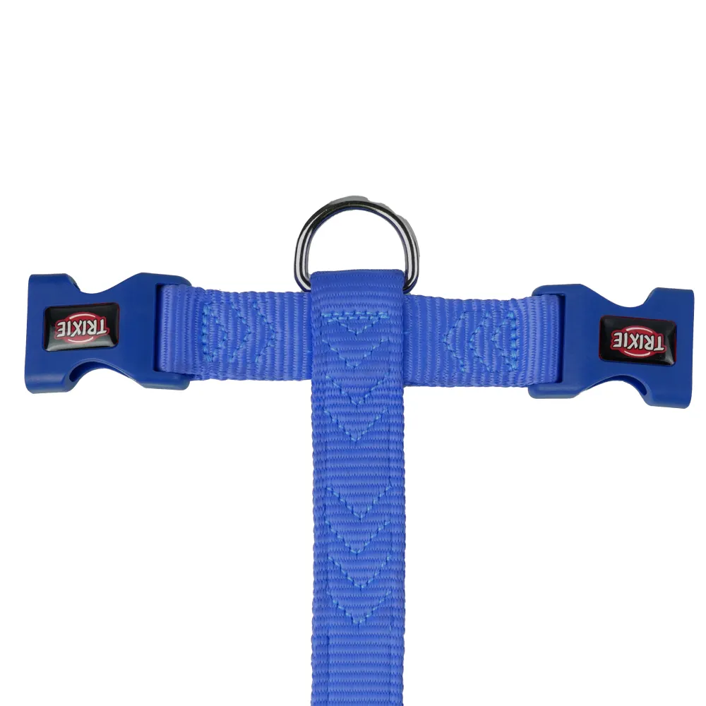 Trixie Premium H Harness, Premium Leash and Collar for Dogs Combo (Royal Blue) - M