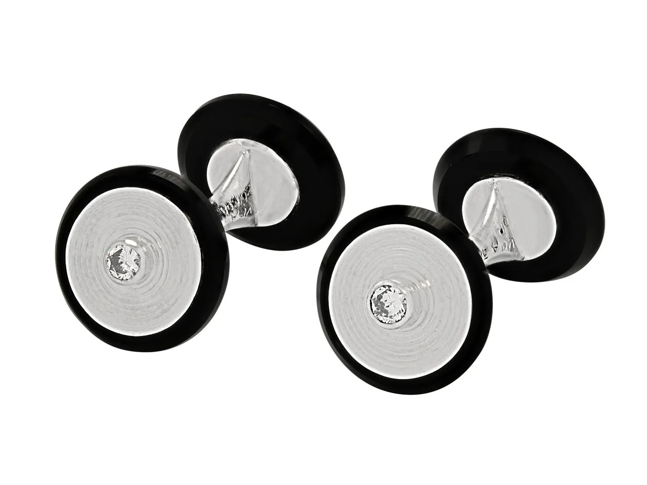 Van Cleef & Arpels Diamond and Onyx Cufflinks in 18K Gold and Platinum