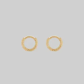 VEGA. Snake Skin Clicker Hoop Earrings - Gold