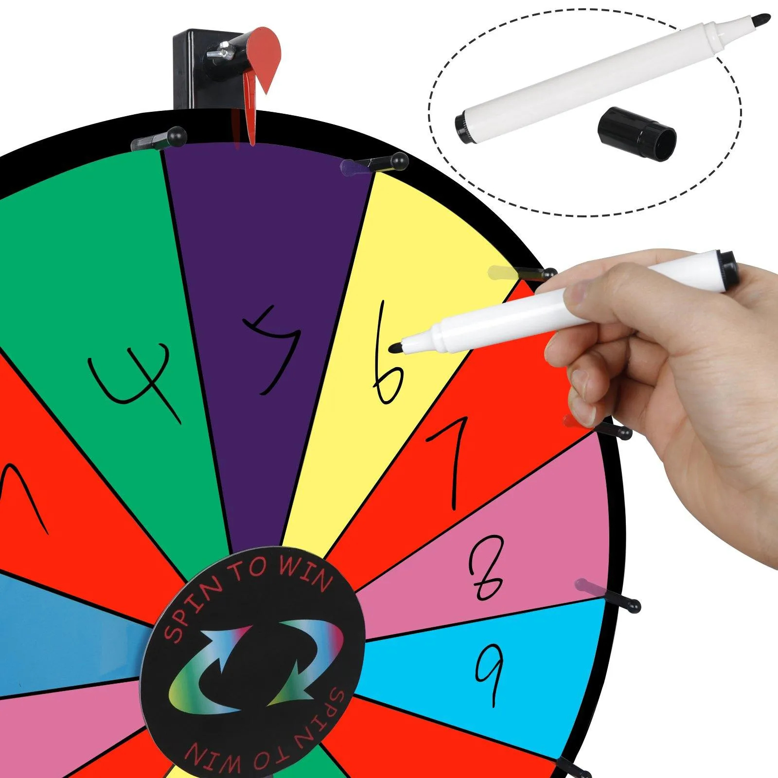 ZENY™ 24" Round Tabletop Color Spinning Prize Wheel  Casino Prize Wheels