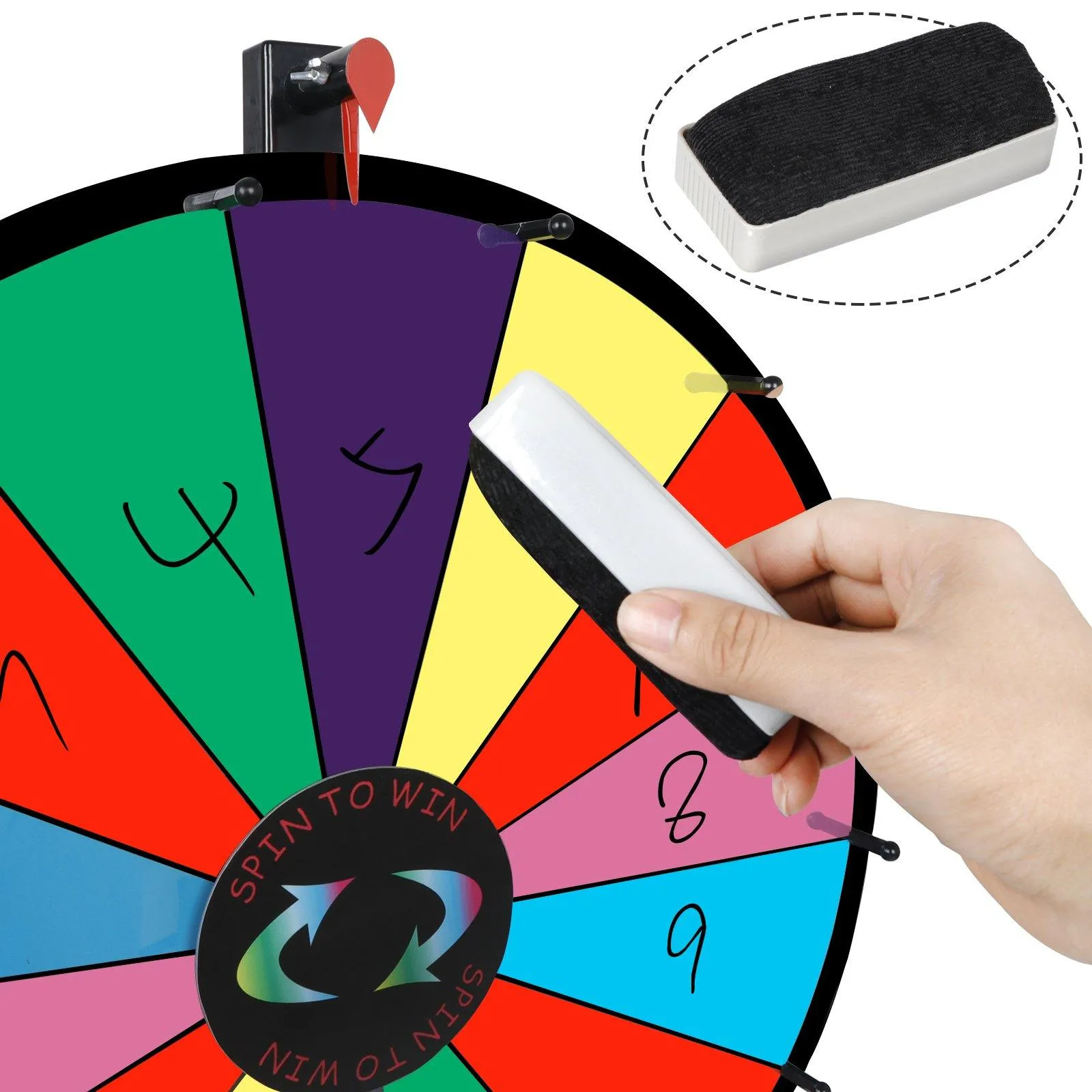 ZENY™ 24" Round Tabletop Color Spinning Prize Wheel  Casino Prize Wheels