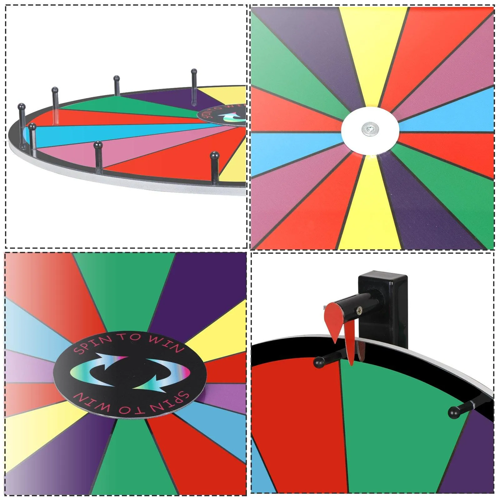ZENY™ 24" Round Tabletop Color Spinning Prize Wheel  Casino Prize Wheels